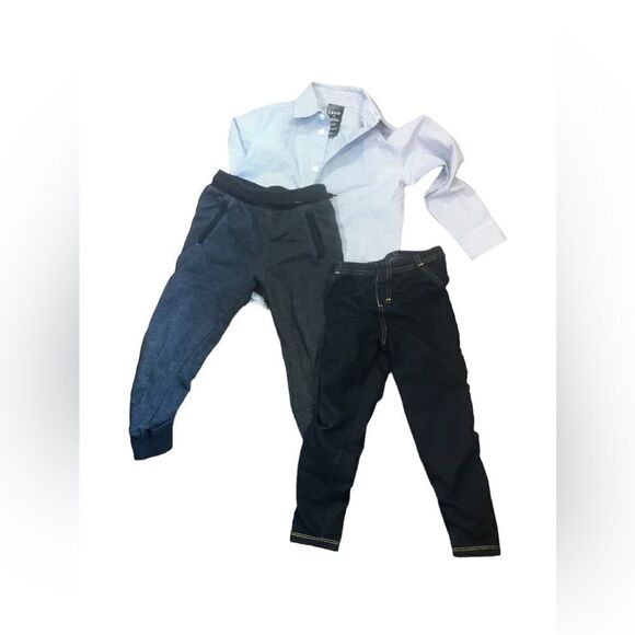 Brundle of three size 4 toddler items two pants and one dress shirt - Picture 1 of 4